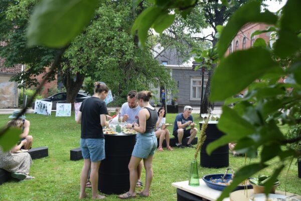 Picnic in Kuldīga historic courtyard